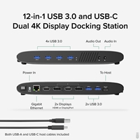 Plugable UD-6950H Universal Dual Monitor 4K USB-A/USB-C DisplayLink Certified Docking Station - Image 4