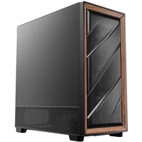 Antec Flux SE Full Tower PC Case with Solid Side Panel, Black/Wood, 5x Pre-Installed Fans, USB Type-C, E-ATX/ATX/mATX/mITX Compatibility - Image 4