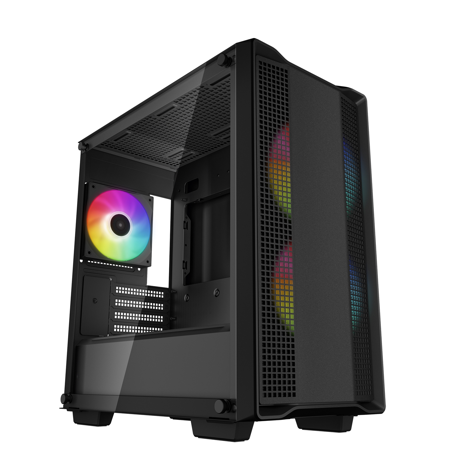 DeepCool CC360 ARGB, Black, Mini Tower Chassis w/ Tempered Glass Window, 3x 120mm ARGB Fans, USB 3.0, mATX/mITX - Image 3