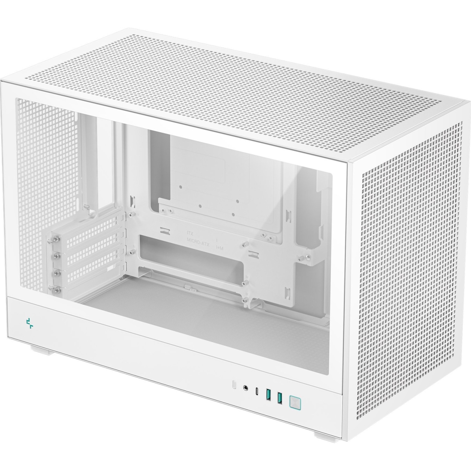 DeepCool CH260 White Micro-ATX Case, High-Airflow Compact PC Case with Tempered Glass Panel, USB-C Port, Supports 360mm Radiator, ATX PSU, Black - Image 3