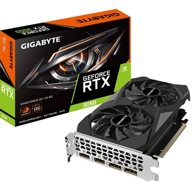 Gigabyte NVIDIA GeForce RTX 3050 WINDFORCE OC V2 6GB GDDR6 Graphics Card, 2304 CUDA Cores, 1477 MHz Core Clock, Dual Fan, 2x DisplayPorts / 2x HDMI Ports - Image 2