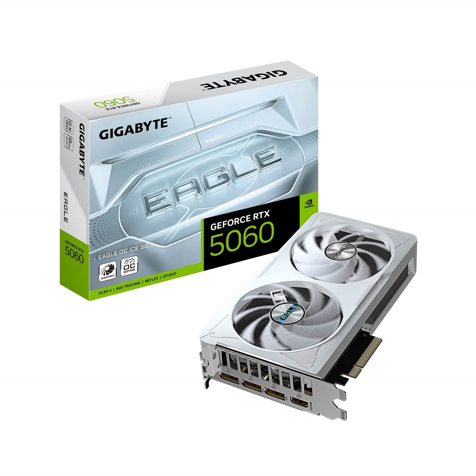 Gigabyte NVIDIA GeForce RTX 5060 EAGLE OC ICE 8GB GDDR7 Graphics Card, 3840 CUDA Cores, 2550 MHz Core Clock, Dual Fan, White, 3x DisplayPorts / 1x HDMI Port - Image 3