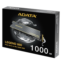 Adata Legend 860 (SLEG-860-1000GCS) 1TB NVMe SSD, PCIe Gen4, M.2 Interface, 2280, Read 5000 MB/s, Write 3000 MB/s, Heatsink 5 Year Warranty
