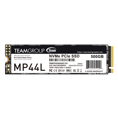 Team MP44L (TM8FPK500G0C101) 500GB NVMe SSD, PCIe Gen4, M.2 Interface, 2280, Read 5000 MB/s, Write 3700 MB/s, 5 Year Warranty - Image 2