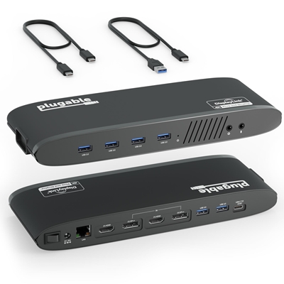 Plugable UD-6950H Universal Dual Monitor 4K USB-A/USB-C DisplayLink Certified Docking Station - Image 2