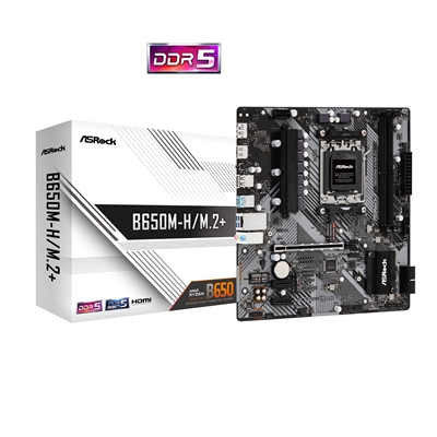 ASRock B650M-H/M.2+ AMD AM5 Socket Motherboard, Micro-ATX, 2x DDR5 Slots, 2x M.2 Socket, GbE LAN, 1x DsiplayPort / 1x HDMI Port - Image 2