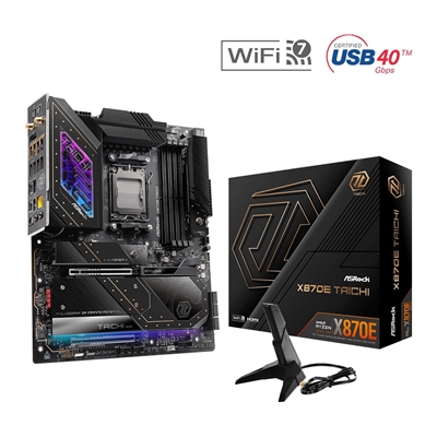 ASRock X870E TAICHI AMD AM5 Socket Motherboard, E-ATX, 4x DDR5 Slots, 4x M.2 Sockets, Fitted I/O Shield, 5GbE LAN, Wi-Fi 7, 1x HDMI Port / 2x USB-C (USB4) - Image 2