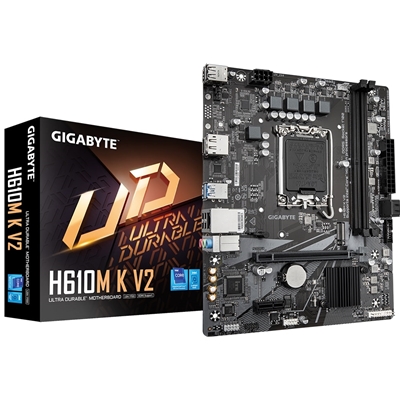 Gigabyte H610M K V2 DDR5 Anti-Sulfur Resistor Intel 1700 Socket Motherboard, Micro-ATX, 2x DDR5 Slots, 1x M.2 Socket, GbE LAN, 1x DisplayPort / 1x HDMI Port - Image 2