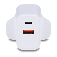 LINDY 73425 30W USB Type A & C Charger UK Plug, 3A, Power Delivery 3.0 + PPS, 2 Output Connectors (USB, 24 pin USB-C), White - Image 6