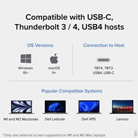 Plugable TBT4-UDZ ThunderBolt 4 Quad Monitor 100W USB-C PD 2.5GbE Docking Station - Image 7