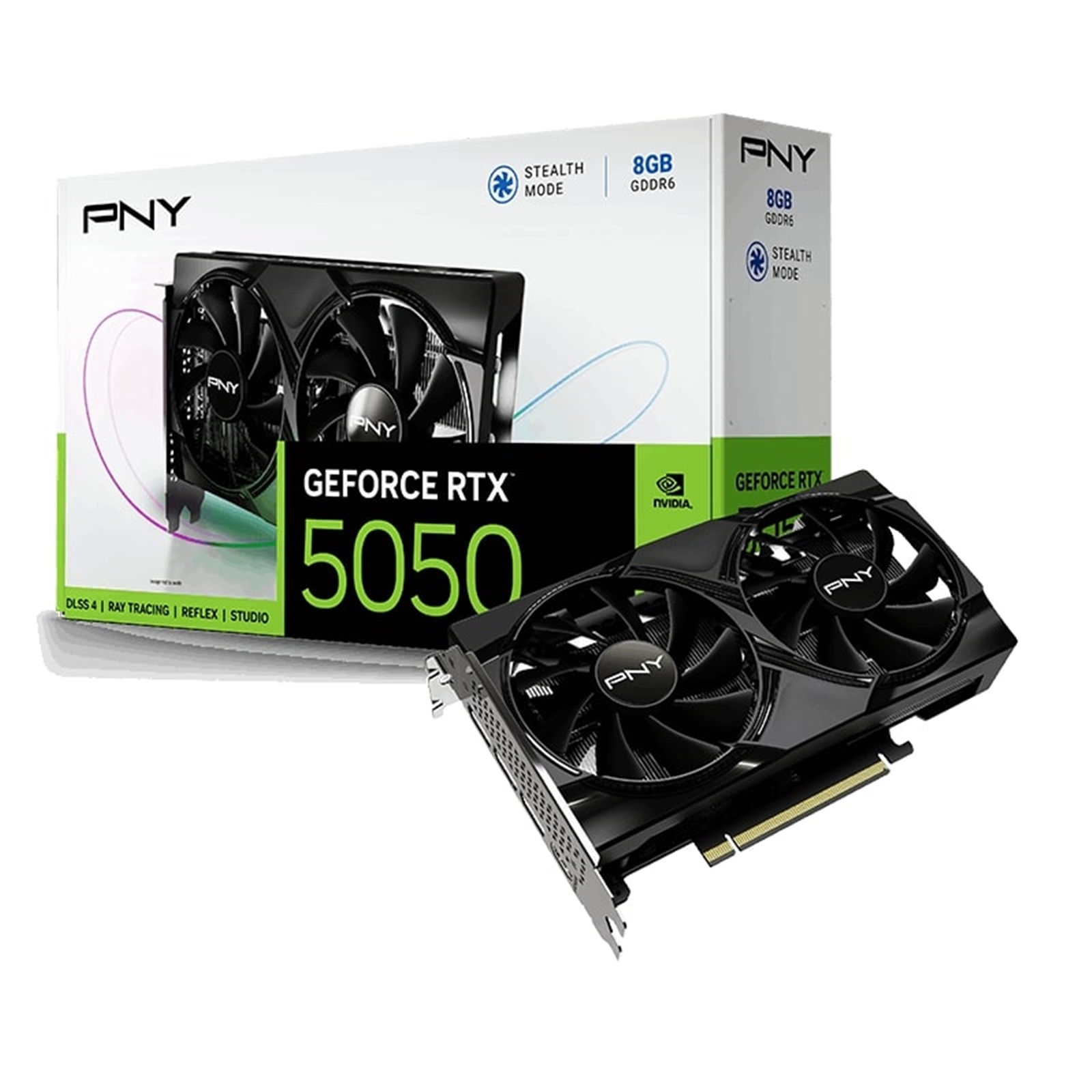 PNY NVIDIA GeForce RTX 5050 8GB GDDR6 Graphics Card, 2560 CUDA Cores, 2317 MHz Core Clock, Dual Fan, 3x DisplayPorts / 1x HDMI Port - Image 3