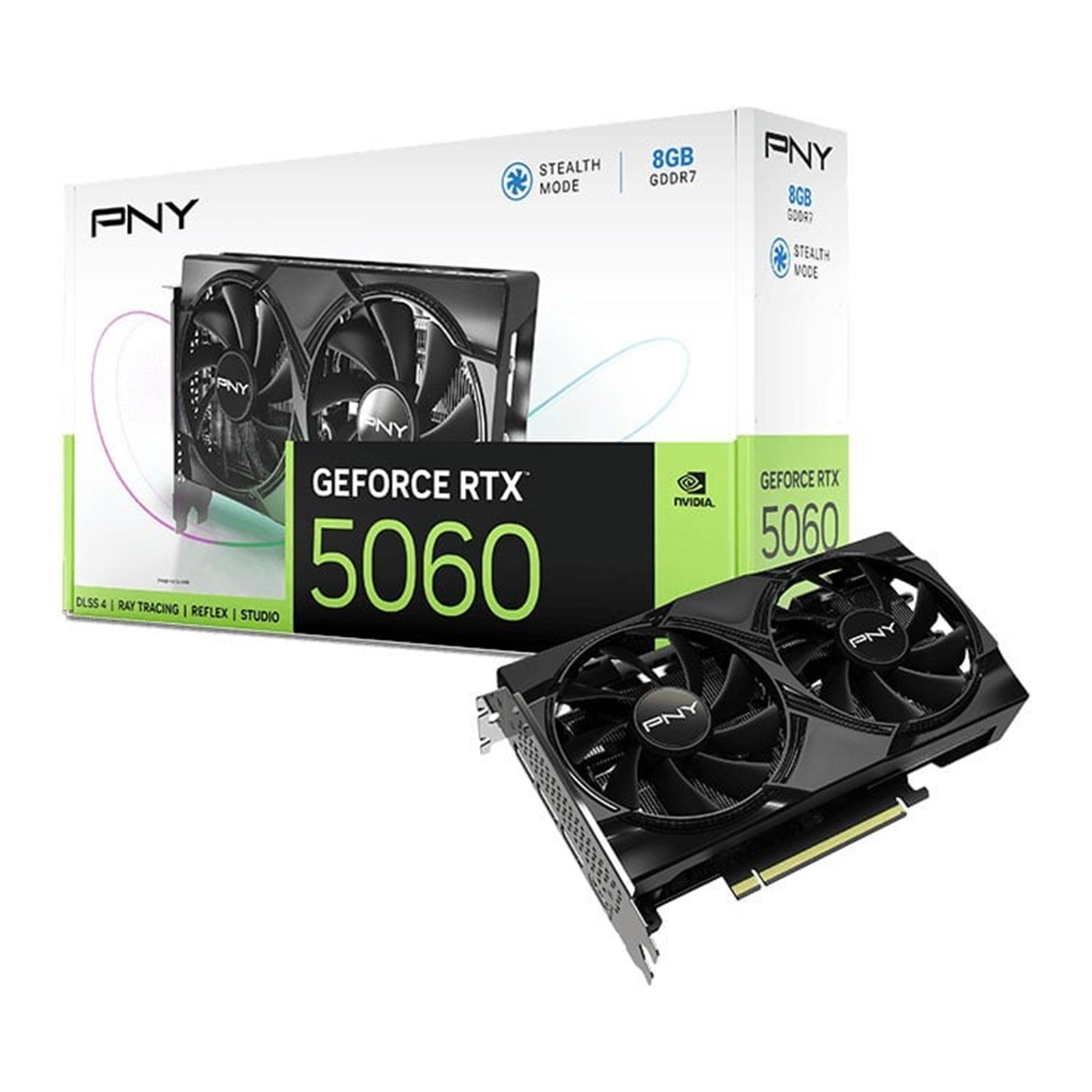 PNY NVIDIA GeForce RTX 5060 8GB GDDR7 Graphics Card, 3840 CUDA Cores, 2280 MHz Core Clock, Dual Fan, 3x DisplayPorts / 1x HDMI Port - Image 3