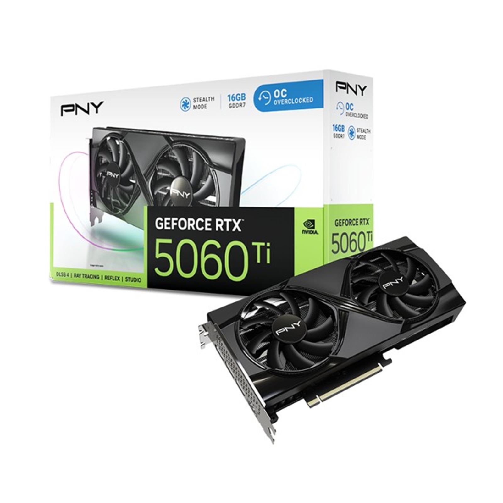 PNY NVIDIA GeForce RTX 5060 Ti DUAL OC 16GB GDDR7 Graphics Card, 4608 CUDA Cores, 2407MHZ Core Clock, Dual Fan, 3 x DisplayPort / 1x HDMI Port - Image 3