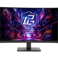 ASRock Phantom Gaming PG27QRT1B 27 Inch QHD (2560 x 1440) Curved 1500R VA Gaming Monitor, 180Hz 1ms (MPRT) Response Time, 2 x HDMI 2.0, 1 x DisplayPort 1.4, 1 x Headphone Out