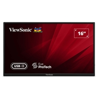 Viewsonic VA1650 16 inch USB-C Lightweight Portable IPS Monitor, Full HD, 60Hz, HDMI (v1.4), VESA, Built in Foldable Stand
