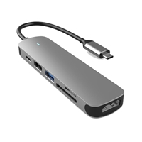 Prevo C605A 6-In-1 USB-C 4K Media and Data Transfer Hub Docking Station with 60W Passthrough, USB-C, HDMI, SD, USB-A for PC, Laptop, Tablet - Windows and Mac iOS Compatible - Image 4
