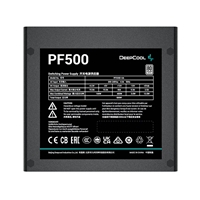 DeepCool PF500 500W PSU, 120mm Silent Hydraulic Bearing Fan, 80 PLUS White, Non Modular, UK Plug, Flat Black Cables, Efficient & Affordable - Image 5