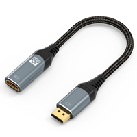 Prevo DPM-HDMIF-ADA Display Converter Adapter, DisplayPort (M) to HDMI (F), 0.2m, Black & Silver, DisplayPort 1.4 & HDMI 2.0, Supports up to 4K@60Hz, Braided Cable, Retail Box Packaging - Image 5