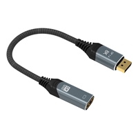 Prevo DPM-HDMIF-ADA Display Converter Adapter, DisplayPort (M) to HDMI (F), 0.2m, Black & Silver, DisplayPort 1.4 & HDMI 2.0, Supports up to 4K@60Hz, Braided Cable, Retail Box Packaging - Image 6