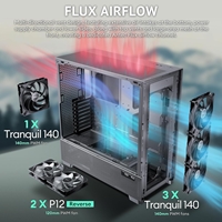 Antec Flux PRO Full Tower Gaming Case, 1 x USB Type-C / 2 x USB 3.0, Tempered Glass Side Window Panel, Multi-Directional Vent Design, 6 x Pre-Installed ARGB LED Fans, E-ATX (=285mm), ATX, Micro-ATX, ITX Compatible - Image 7