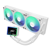 ASRock Challenger 360 Digital White AIO Liquid CPU Cooler, 360mm Radiator, Triple 120mm PWM ARGB Fans, 3? Digital Display, Intel LGA1700/1851 & AMD AM5/AM4 Compatible - Image 4