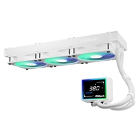 ASRock Challenger 360 Digital White AIO Liquid CPU Cooler, 360mm Radiator, Triple 120mm PWM ARGB Fans, 3? Digital Display, Intel LGA1700/1851 & AMD AM5/AM4 Compatible - Image 6
