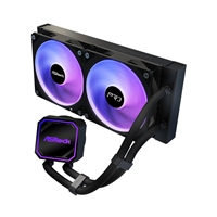 ASRock Pro 240 ARGB AIO Liquid CPU Cooler, 240mm Radiator, Dual 120mm PWM Fans, Addressable RGB, Intel LGA1700/1851 & AMD AM5/AM4 Compatible - Image 4