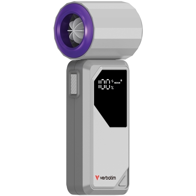 Verbatim (32340) Cool 'n' Go AirJet Handheld Fan - Grey/Purple - Image 2