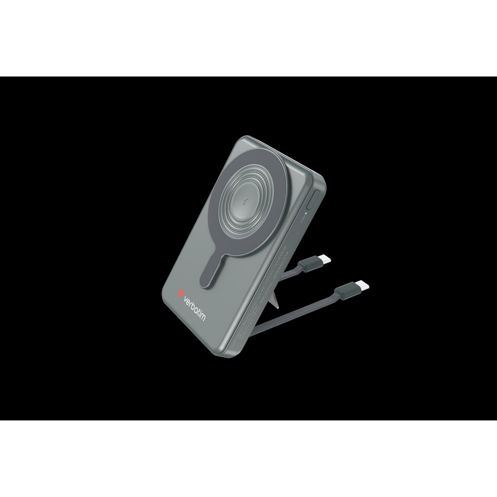 Verbatim (32272) Charge'n'Go 2C & Display MagSafe Power Bank 10000 mAh Grey - Image 3