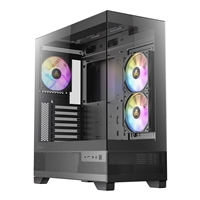 Antec CX700 Mid Tower Gaming Case 1 x USB Type-C / 1 x USB 3.0, Tempered Glass Front and Side Window Panel, Support Vertical Cooling 3 x Pre-Installed ARGB LED Fans, ATX, Micro-ATX, ITX Compatible