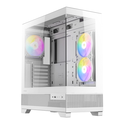 Antec CX500M CX700 Mid Tower Gaming Case, 1 x USB Type-C / 1 x USB 3.0, Tempered Glass Front and Side Window Panel, Supports Vertical Cooling, 3 x Pre-Installed RGB LED Fans, ATX, Micro-ATX, ITX Compatible - Image 2
