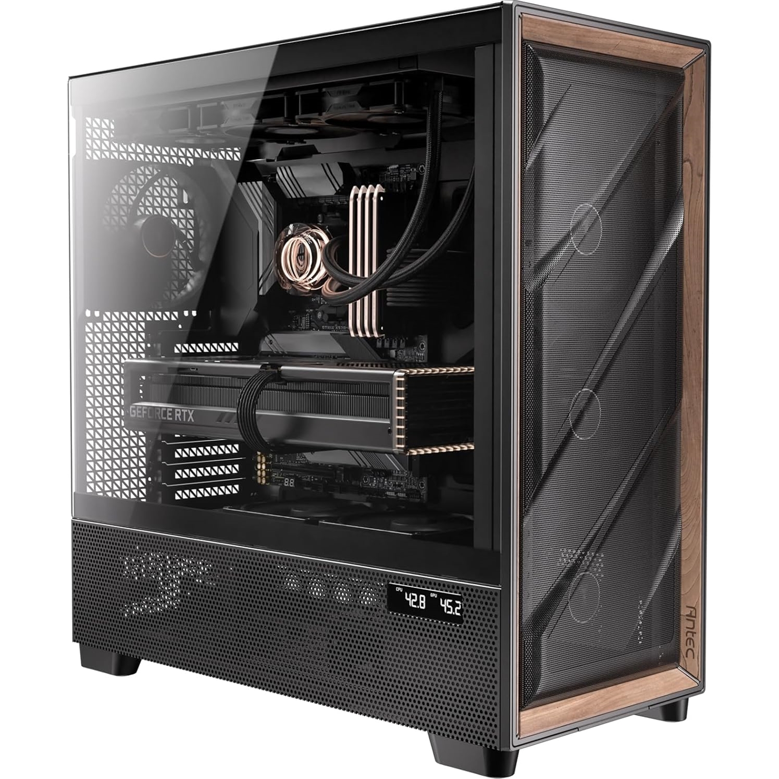 Antec Flux PRO Full Tower Gaming Case, 1 x USB Type-C / 2 x USB 3.0, Tempered Glass Side Window Panel, Multi-Directional Vent Design, 6 x Pre-Installed ARGB LED Fans, E-ATX (=285mm), ATX, Micro-ATX, ITX Compatible - Image 3