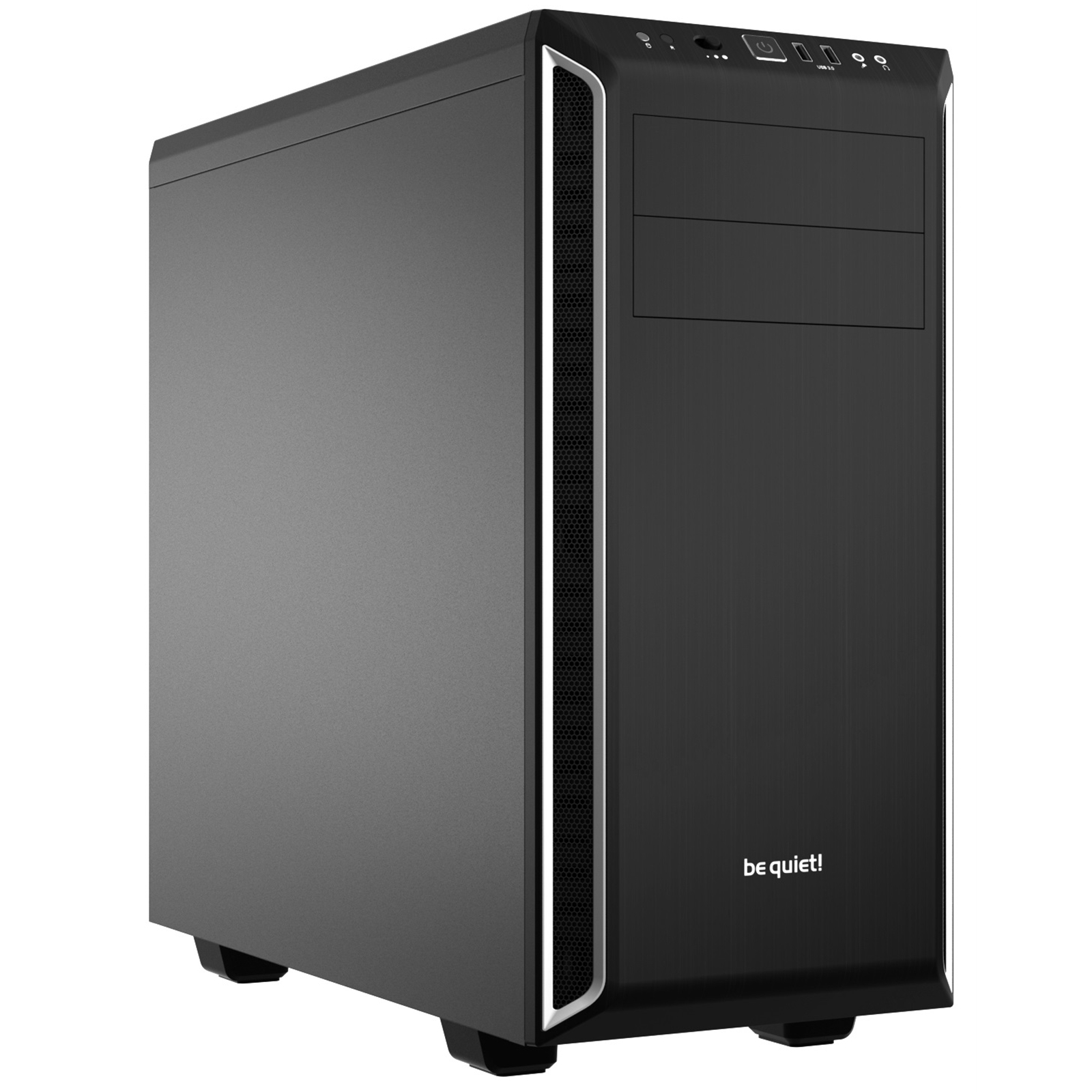 be quiet! BG022 Pure Base 600 Silver Mid Tower Gaming Case, 1 x USB 3.2, Water Cooling Ready, 2 x Pre-Installed Pure Wings 3 140mm Fans, ATX / M-ATX / Mini-ITX Compatible - Image 3