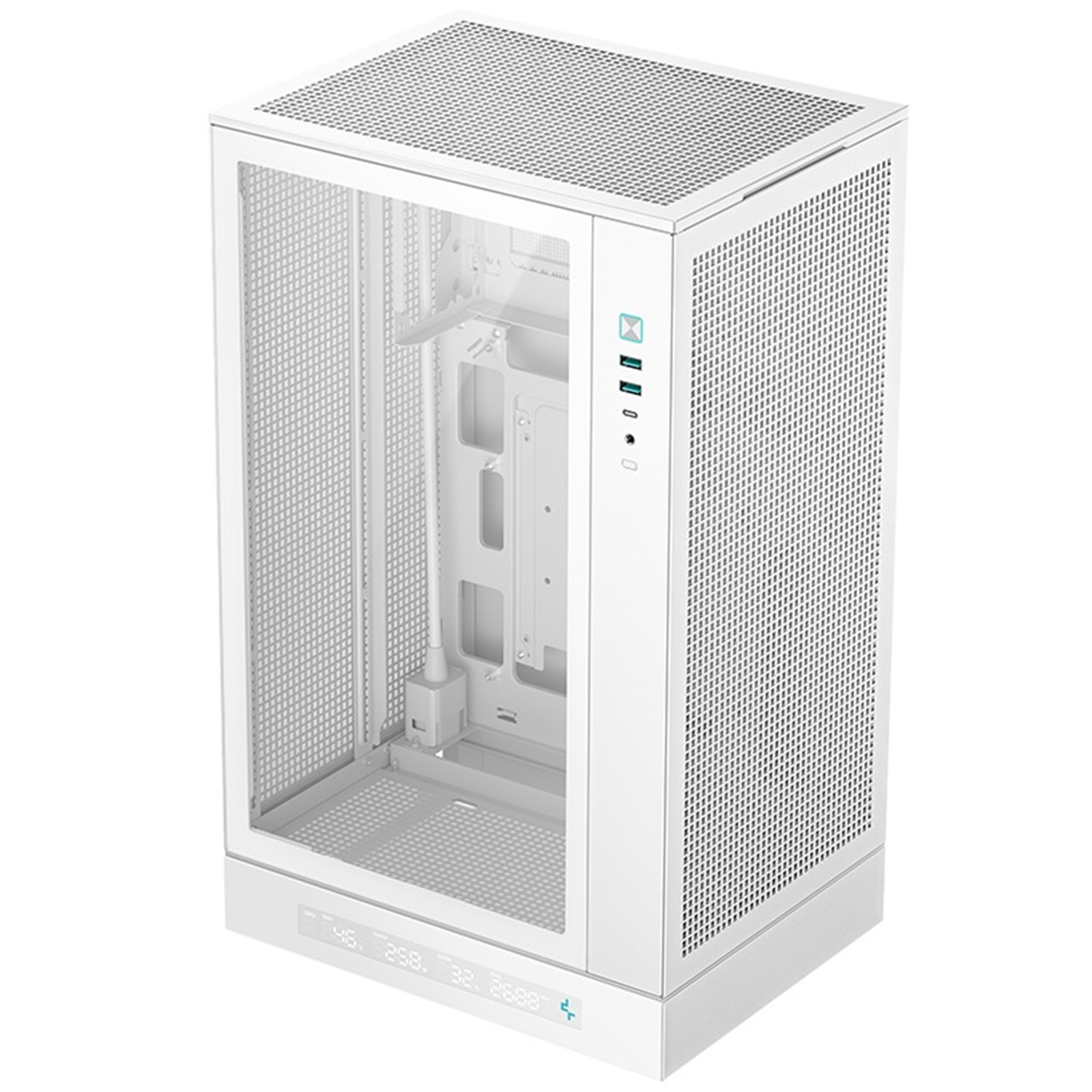 DeepCool CH270 Digital Micro-ATX Case, Mini-Tower PC Case with Tempered Glass Side Panel, USB-C Port, High Airflow Support for 360mm Radiator, ATX PSU, White - Image 3