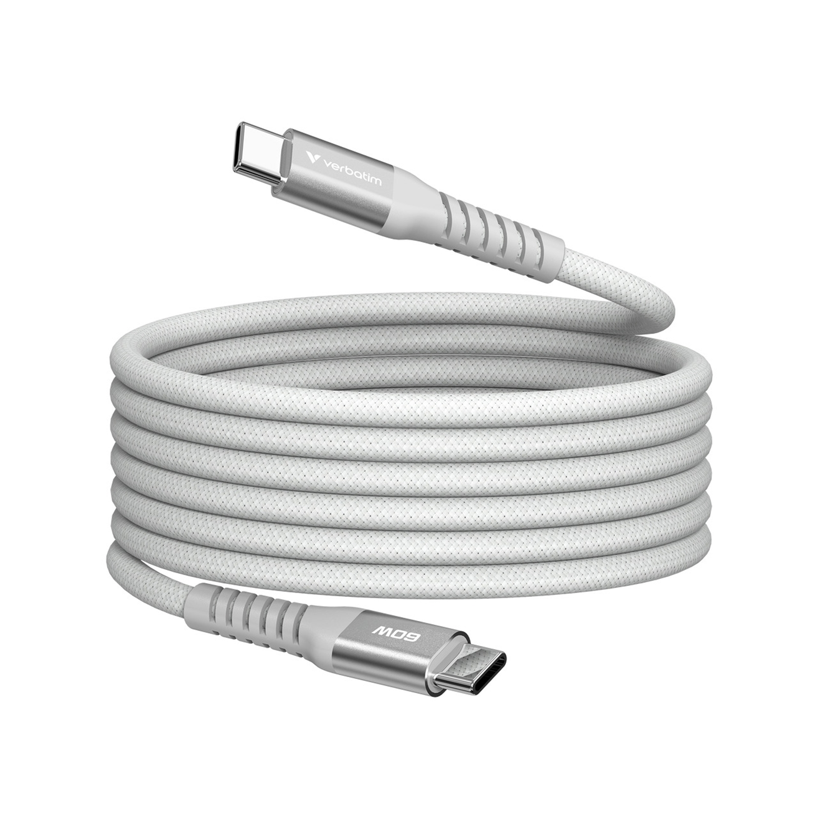 Verbatim (31850) Sync & Charge USB-C to USB-C 60W Magnetic Cable 120cm Grey, Supports PD 3.0 and QC 3.0 - Image 3