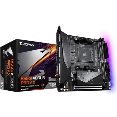 Gigabyte B550I AORUS PRO AX AMD AM4 Socket Motherboard, Mini-ITX, 2x DDR4 Slots, 2x M.2 Sockets, Fitted I/O Shield, 2.5GbE LAN, Wi-Fi 6, 1x DisplayPorts / 2x HDMI Port - Image 2