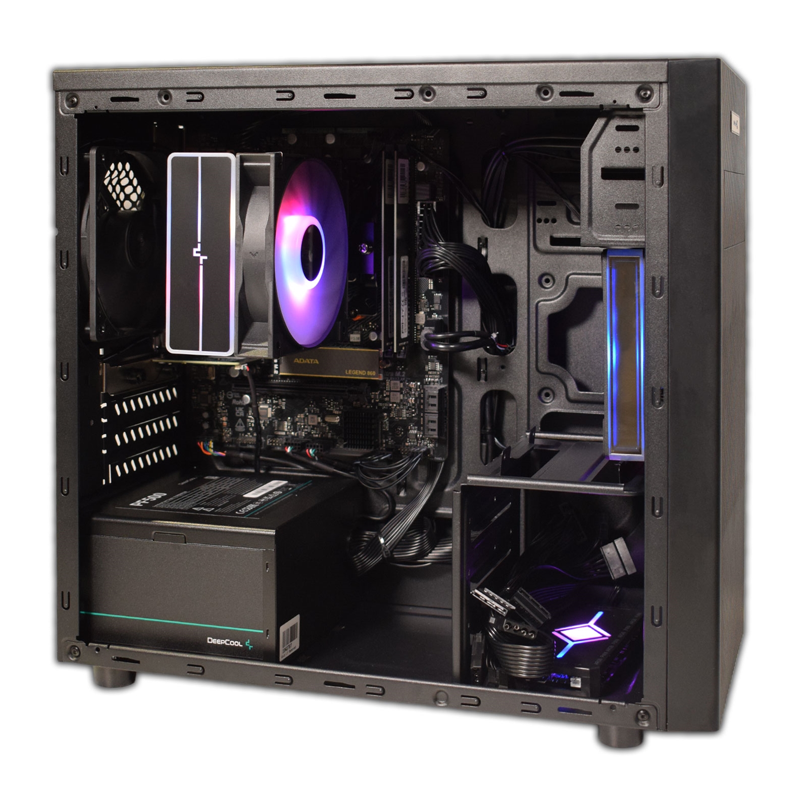 RGB Micro Tower - AMD Ryzen 3 4300G Quad Core 8 Thread 3.80GHz (4.00GHz Boost), 16GB DDR4 RAM, 1TB Kingston NVMe M.2, WiFi 6 + BT, 120mm RGB Air Cooler - Pre-Built PC - Image 3