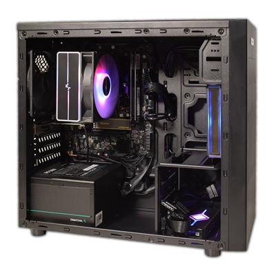 RGB Micro Tower - AMD Ryzen 3 4300G Quad Core 8 Thread 3.80GHz (4.00GHz Boost), 16GB DDR4 RAM, 1TB Kingston NVMe M.2, WiFi 6 + BT, 120mm RGB Air Cooler - Pre-Built PC - Image 2