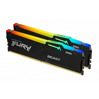 Kingston FURY Beast KF552C40BB2AK2-64 64GB (2x 32GB) DIMM System Memory, 5200MHz, DDR5, CL40, Black, RGB, Intel XMP - Image 2