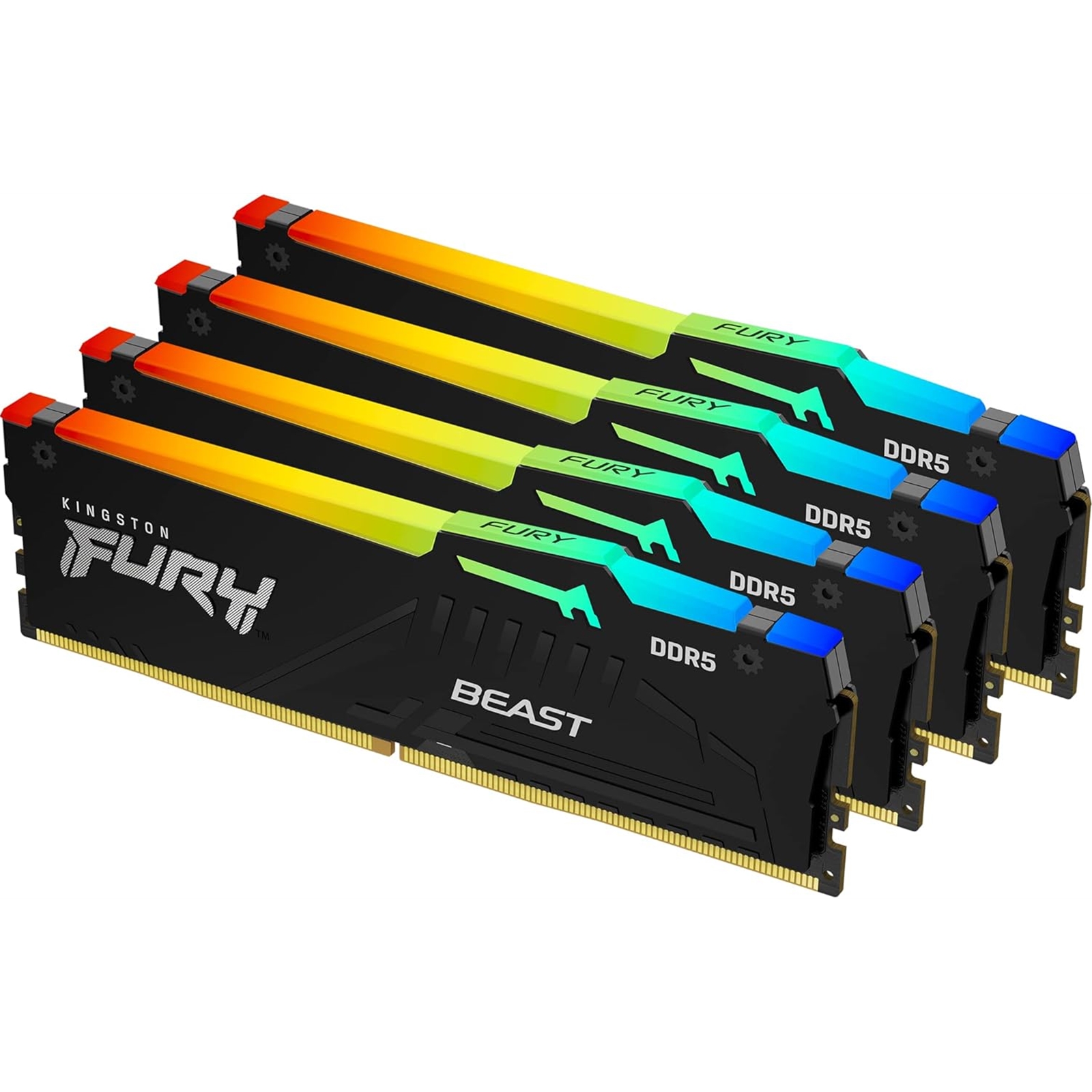 Kingston FURY Beast KF556C40BBAK4-128 128GB (4x 32GB) DIMM System Memory, 5600MHz, DDR5, CL40, Black, RGB, Intel XMP - Image 3