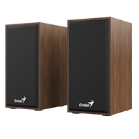 Genius SP-HF180 6W Wooden Desktop USB 2.0 Stereo Speakers with 3.5mm Audio Jack & Volume Control, Natural Wood - Image 5