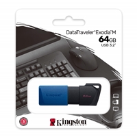 Kingston DataTraveler ExodiaM DTXM/64GB USB Flash Drive, 64GB, USB 3.2, Blue / Black, Moving Cap Design - Image 5
