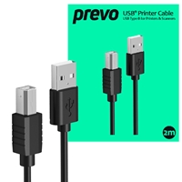 Prevo USBA-USBB-2M USB Printer Cable, USB 2.0 Type-A (M) to USB 2.0 Type-B (M), 2m, Black, 480Mbps Transmission Rate, Suitable for Printers & Scanners, Retail Box Packaging - Image 4