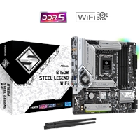 ASRock B760M Steel Legend WiFi Intel 1700 Socket Motherboard, Micro-ATX, 4x DDR5 Slots, 3x M.2 Sockets, Fitted I/O Shield, 2.5GbE LAN, Wi-Fi 6E, 1x DisplayPort / 1x HDMI Port - Image 4