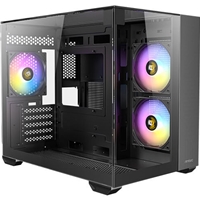 Antec CX600M Trio Mini Tower Gaming Case, Tempered Glass Front, Top & Side Panels, Dual Chamber Design, 3 x Pre-Installed ARGB Fans, USB-C, USB 3.0 & USB 2.0, Micro-ATX/ITX, Black - Image 6