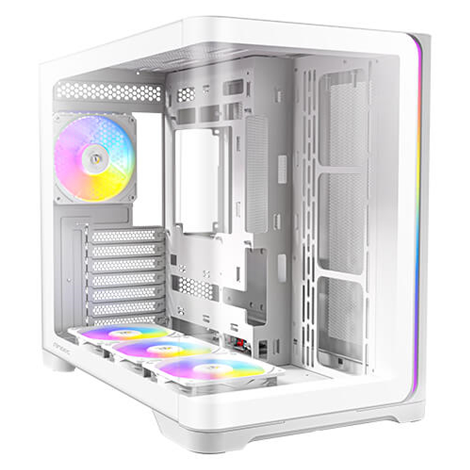 Antec Constellation C5 Curve Gaming Case, 1 x USB Type-C / 2 x USB 3.0, Tempered Glass Front and Side Window Panels, Dual Chamber Design, 4 x Pre-Installed ARGB LED Fans, Micro-ATX, ITX Compatible - Image 3