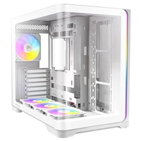 Antec Constellation C5 Curve Gaming Case, 1 x USB Type-C / 2 x USB 3.0, Tempered Glass Front and Side Window Panels, Dual Chamber Design, 4 x Pre-Installed ARGB LED Fans, Micro-ATX, ITX Compatible