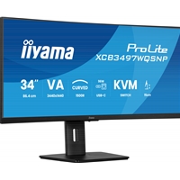 iiyama ProLite Curved Monitor XCB3497WQSNP-B1 34" VA Ultra-Wide Screen with KVM Switch, LAN, USB-C Dock, 0.4ms, 120Hz, HDMI, DisplayPort, Speakers, Height Adjustment - Image 7