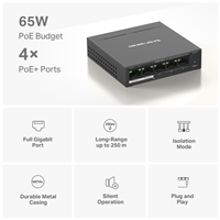 Mercusys MS105GP 5-Port Gigabit Desktop Switch with 4-Port PoE+ - Image 6