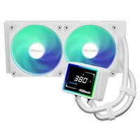 ASRock Challenger 240 Digital AIO Liquid CPU Cooler, 240mm Radiator,White, Dual 120mm PWM ARGB Fans, 3" Digital Display, Intel LGA1700/1851 & AMD AM5/AM4 Compatible - Image 5